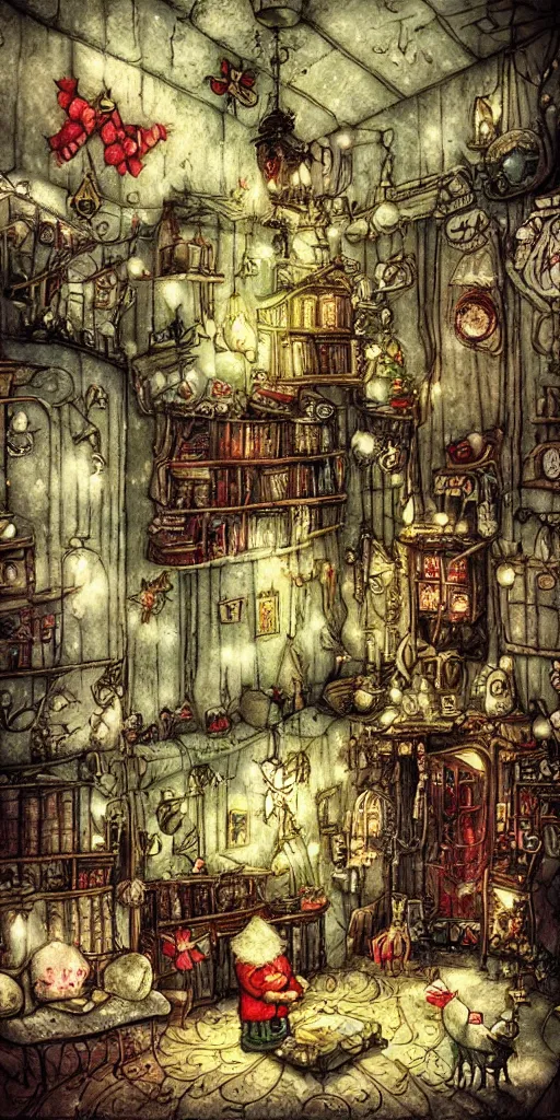 Image similar to an indoors christmas scene by alexander jansson