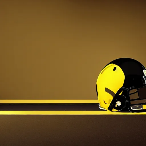 Image similar to black and gold American football, studio lighting, advertising photography