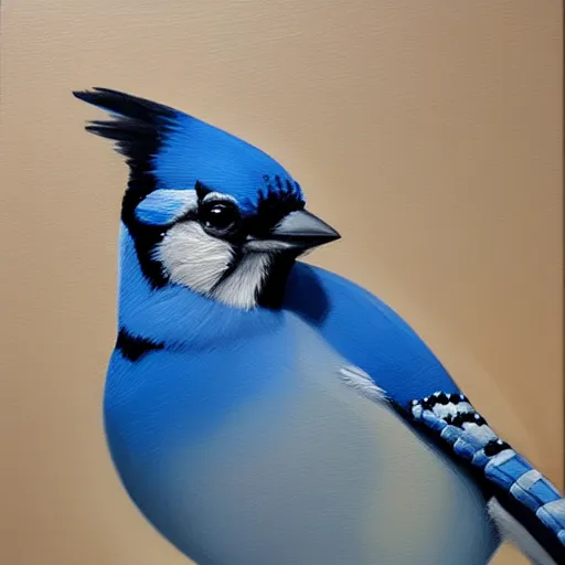 Image similar to trending on artstation, a Blue Jay, oil on canvas