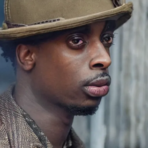 Image similar to playboi carti in peaky blinders 4 k the detailed super realistic