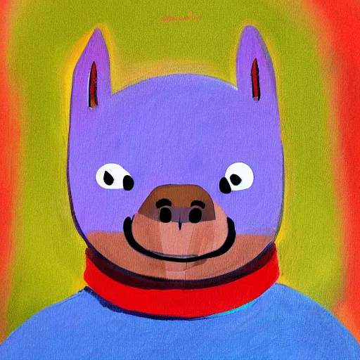 Prompt: a detailed painting of an adorable capybara superhero by pixar, new contemporary art, colorful