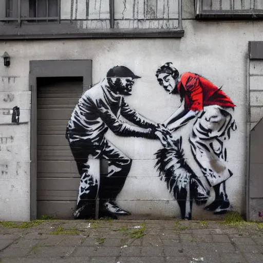 Prompt: highly detail wolf street gang tagging, 8 k uhd, black and white color, by banksy, fintan magee