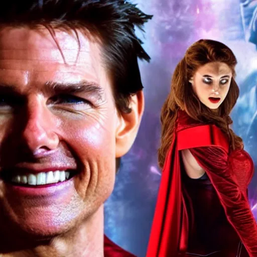 Image similar to tom cruise as the scarlet witch