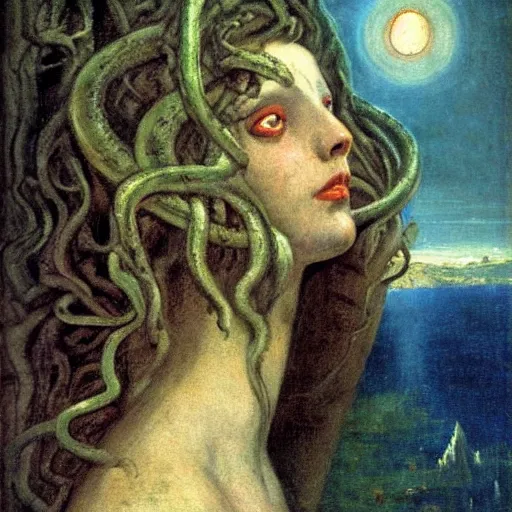 Prompt: Medusa by Arnold Böcklin