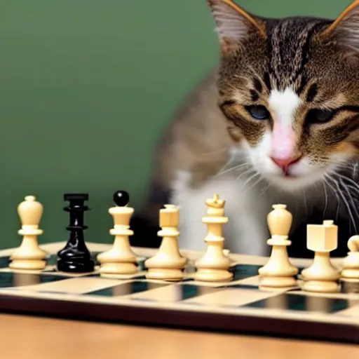 Image similar to how to teach a cat to play chess, youtube tutorial