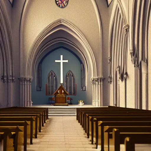 Image similar to a church in all, clash royal style characters, unreal engine 5, octane render, detailed, cinematografic, cinema 4 d