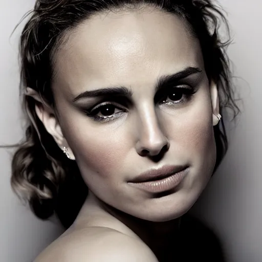 Prompt: Portrait photography of Nathalie Portman, award winning photography by Leonardo Espina, diffuse light, photorealism, photo taken with canon EOS 5D and 50 mm lens