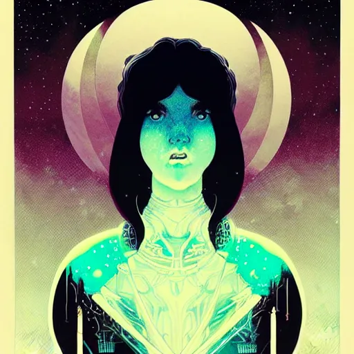 Image similar to cosmic portrait top light, by killian eng and joe fenton and martin deschambault and conrad roset, inspired by victorian vertigo comics, etching, fine, sharp high detail,