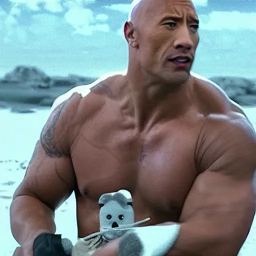 Image similar to Taylor Swift as Dwayne the Rock Johnson