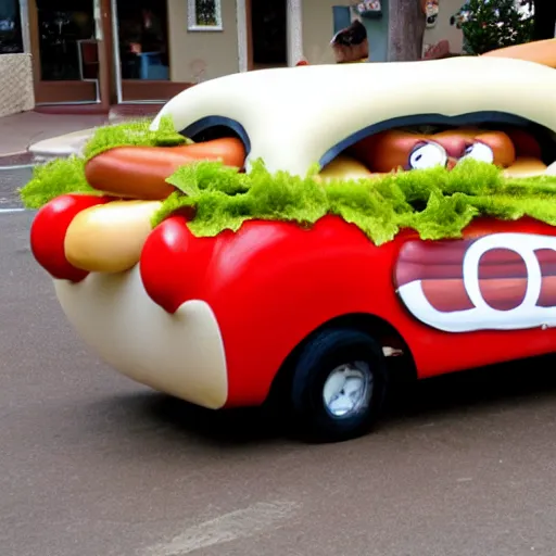 Image similar to hot dog car