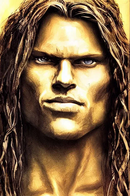Image similar to disney's tarzan, solo portrait, 🖌🎞
