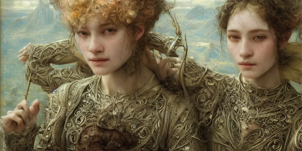 Image similar to masterpiece veracious pertinence salve Reginae, masterpiece by Edgar Maxence and Ross Tran and Michael Whelan artistic, intricate drawing, realistic fantasy, extremely detailed and beautiful aesthetic face, establishing shot, 8k resolution, dramatic lighting,