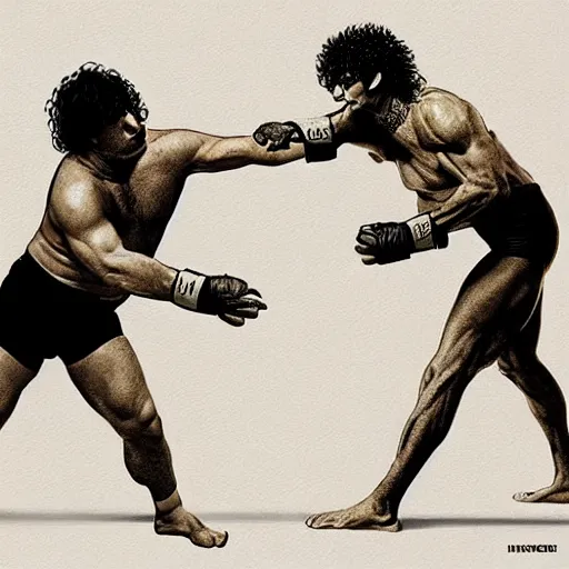 Image similar to Joe Rogan and Howard Stern wrestling, intricate, highly detailed, concept art, smooth, sharp focus