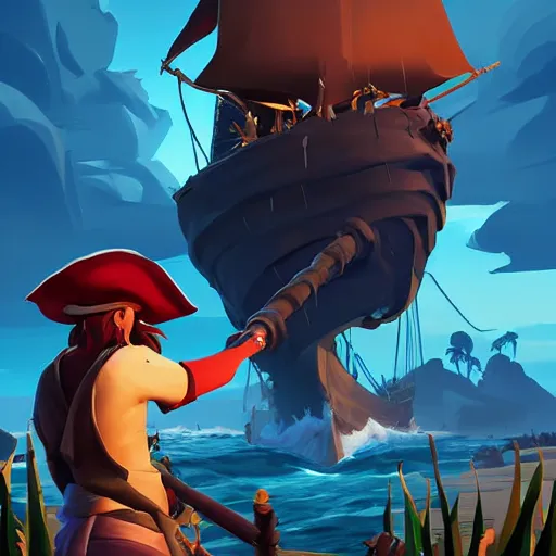 Image similar to painting jack the pirate on sea of thieves game avatar hero smooth face median photoshop filter cutout vector behance hd by jesper ejsing, by rhads, makoto shinkai and lois van baarle, ilya kuvshinov, rossdraws, illustration, art by ilya kuvshinov and gustav klimt