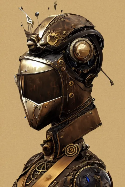 Prompt: steampunk mask minimalist fantasy art robot ninja helmet stylized digital illustration sharp focus, elegant intricate digital painting artstation concept art global illumination ray tracing advanced technology chaykin howard and campionpascale and cooke darwyn and davis jack