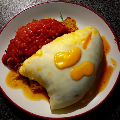 Prompt: omurice but it's sweet