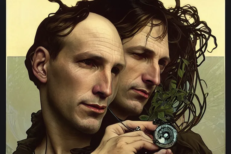 Prompt: hyper realistic portrait of the bends singer songwriter, by lee bermejo, alphonse mucha and greg rutkowski