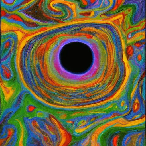 Image similar to by armand guillaumin, by michael heizer chaotic in the jungle. a beautiful mixed mediart of a black hole consuming a star.