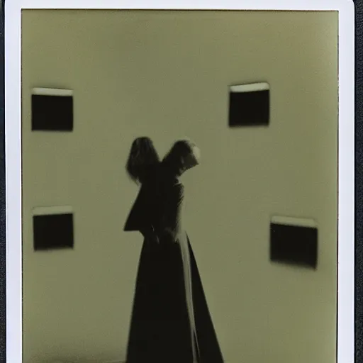 Image similar to vogue giallo photoshoot by annie liebovitz, fritz lang, and beksinski, cursed polaroid, 3 5 mm