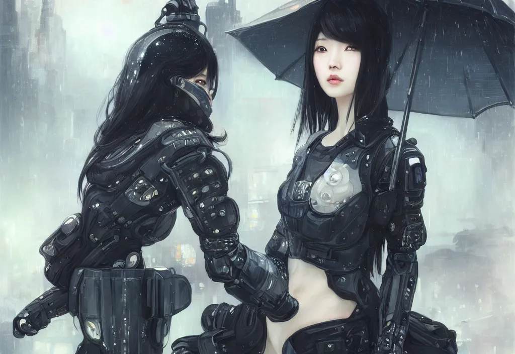 Prompt: portrait dilireba + black hair of futuristic female police, black armored uniform, at rooftop futuristic colorpunk tokyo rainy night, ssci - fi and fantasy, intricate and very very very beautiful, highly detailed, digital painting, artstation, concept art, smooth and sharp focus, illustration, art by tian zi and wlop and alphonse mucha