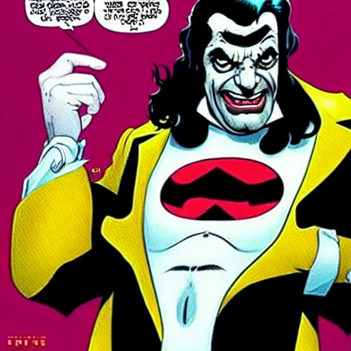 Image similar to mr bean as lobo. dc comics coverart, comicbook, comic panel