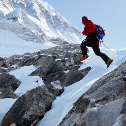 Image similar to man running up mount everest