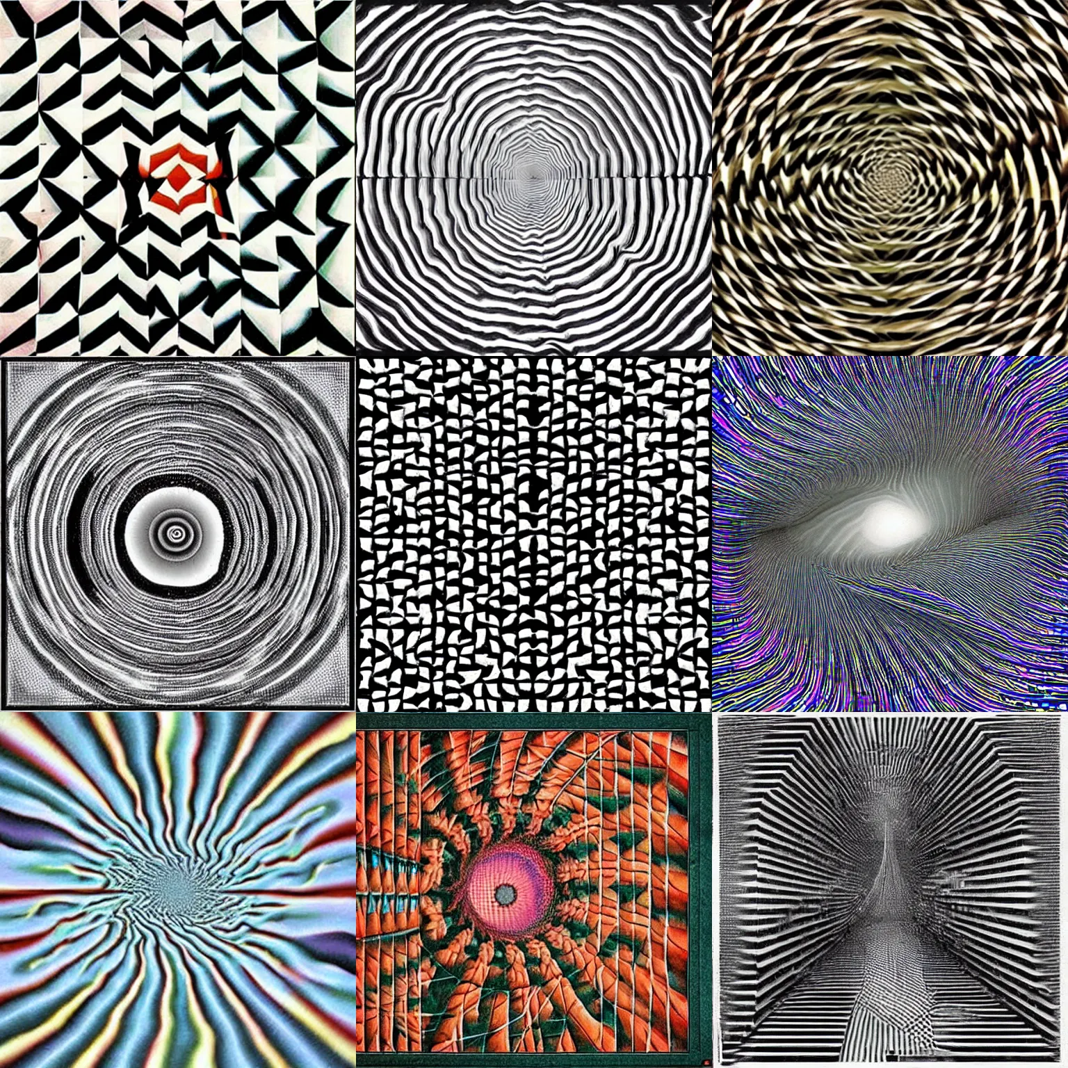 Prompt: opical illusion, mind blowing, strange