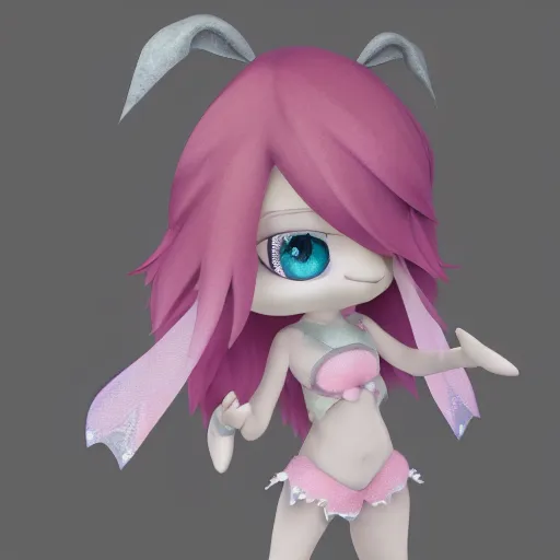 Image similar to cute fumo plush of a mischievous fairy girl, fae, vray