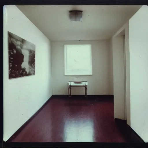 Prompt: Liminal spaces, interiors, polaroid photograph