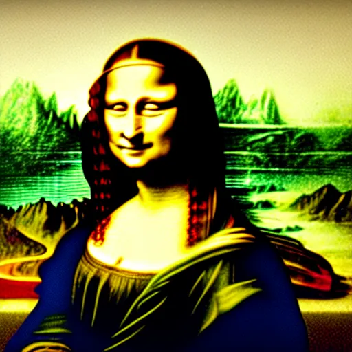 Prompt: mona lisa psychedelic video feedback