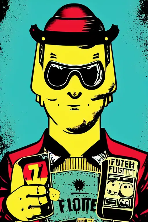 Image similar to fallout 7 6 retro futurist illustration art by butcher billy, sticker, colorful, illustration, highly detailed, simple, smooth and clean vector curves, no jagged lines, vector art, smooth andy warhol style