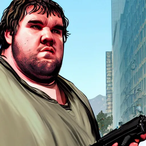 Image similar to hodor in gta v, cover art, good detail