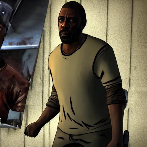 Prompt: Idris Elba as Lee Everett, The Walking Dead, Telltale game, 8k