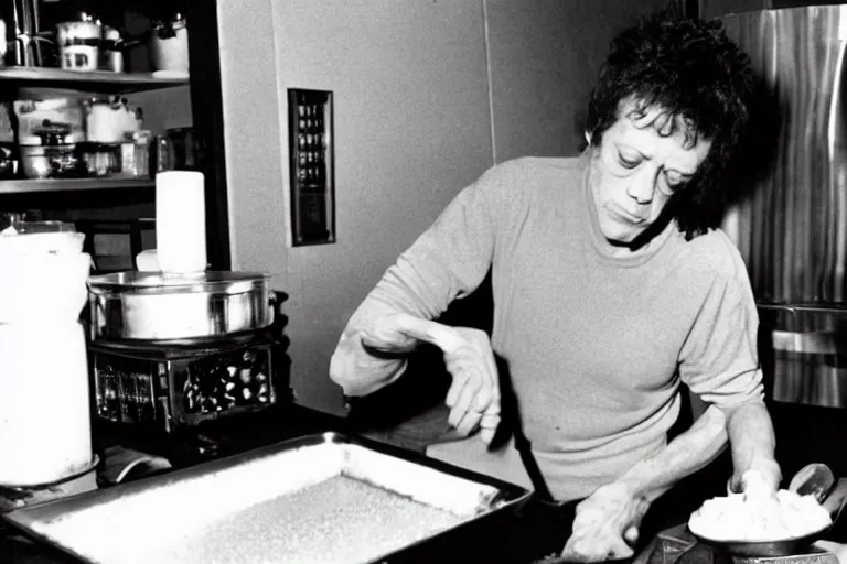 Image similar to lou reed baking pie in the empire state building