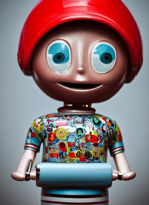 Prompt: closeup portrait of of a tin toy retro 1 9 5 0 s living room, depth of field, zeiss lens, detailed, symmetrical, centered, fashion photoshoot, by nicoletta ceccoli, mark ryden, lostfish, breathtaking, 8 k resolution, extremely detailed, beautiful, establishing shot, artistic, hyperrealistic, octane render
