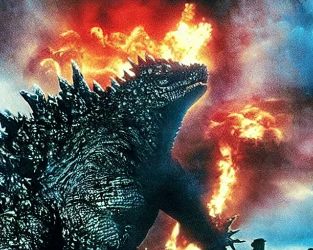 Image similar to godzilla in home alone movie