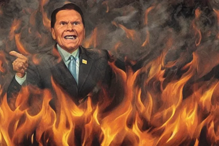 Image similar to kenneth copeland burning in hell