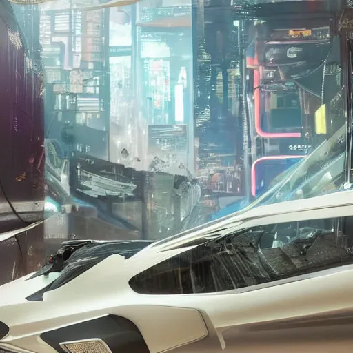 Prompt: car : motherboard forms designed by zaha hadid sci-fi futuristic ultra realistic photography, keyshot render, octane render, unreal engine 5 render, high oiled liquid glossy specularity reflections, ultra detailed, golden hour 4k, 8k, 16k in the style ofblade runner 2049 Cyberpunk 2077 ghost in the shell thor 2 marvel film : tilt shift: sharp focus