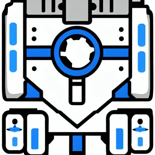 Image similar to a vectorized, 3 d, blue - grey gear, robot icon, depth, shading