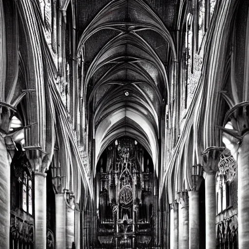 Image similar to painting of a cathedral, black metal album cover, black and purple color scheme, 4 k, trending on artstation