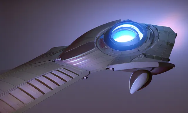 Image similar to octane render, spaceship