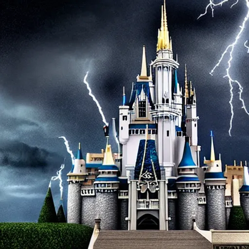 Image similar to A extremely highly detailed majestic hi-res beautiful, highly detailed mysterious pure all white brick immaculate disney hogwarts castle in black scary storm clouds high detail,ethereal, dramatic lightning, rim light, hyperrealistic, photorealistic, octante render, elegant, cinematic, high textures, hyper sharp, 8k, insanely detailed and intricate, graphic design, cinematic atmosphere, hypermaximalist, hyper realistic, super detailed, 4k HDR hyper realistic by Beeple, by Makoto Shinkai, syd meade, starwars, space art concept, digital art, unreal engine, WLOP, trending on artstation, 4K UHD image, octane render, artstation