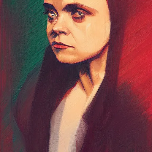 Image similar to Christina Ricci, crayon, by Atey Ghailan, by Franz Marc muted