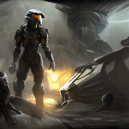 Prompt: concept art prometheus meets halo