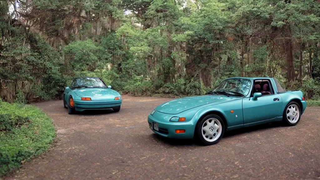 Prompt: 1 9 9 0 mazda miata from my neighbor totoro ( 1 9 8 8 )