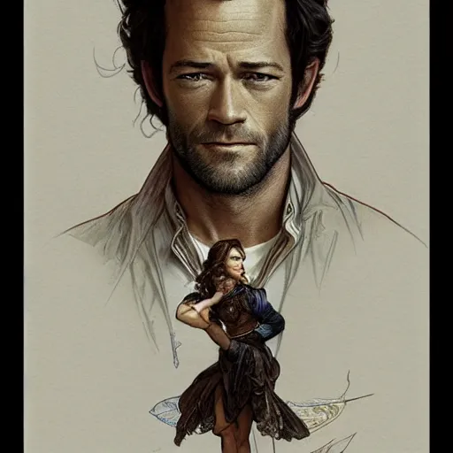 Image similar to amazing lifelike award winning pencil illustration of Luke Perry trending on art station artgerm Greg rutkowski alphonse mucha cinematic