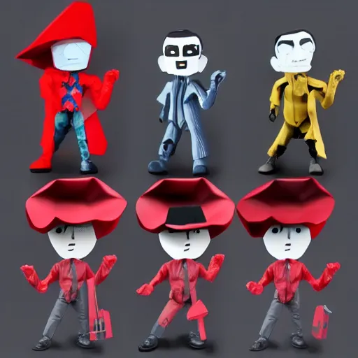 Image similar to low polygon witch stop motion vinyl action figure, plastic, toy, butcher billy style