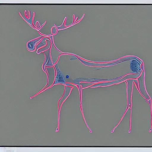 Image similar to radiograph moose centipede 4k 8k , neon Ink drawing blueprint
