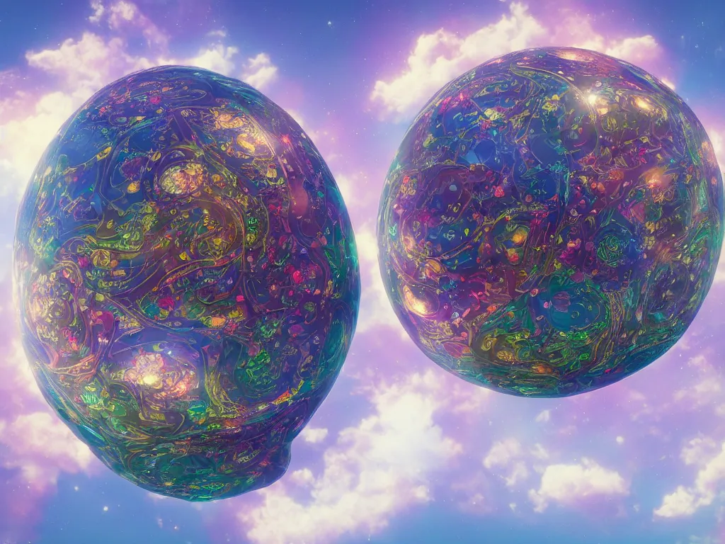 Image similar to The universe is a spheroid region 705 meters in diameter, 3d render, Sunlight Study, by Elizabeth Blackwell!!! and ((((Lisa Frank)))), Art Nouveau, 8k, extreme detail, sharp focus, octane render