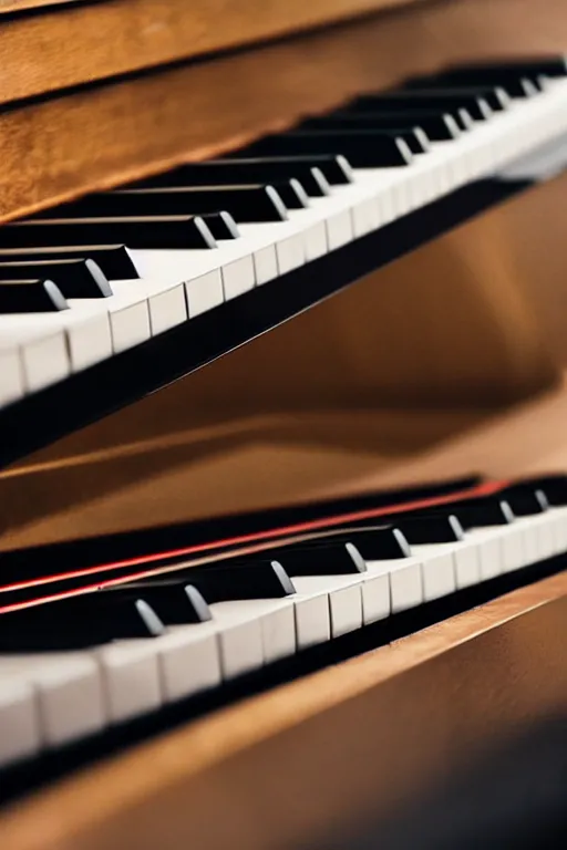 Image similar to Close-up of a piano, black gloss, keys, dark room, light from the window falls on the piano keys, dust is in the air, realistic, photo 35mm, Kodak 35mm, photorealistic, 8K, 8K resolution, 4K, high quality, Super-high quality, hyperrealistic